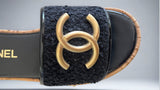Chanel Tweed Cork CC Mule Sandal