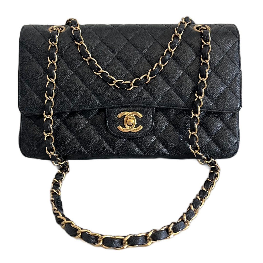 chanel black and gold purse handbag
