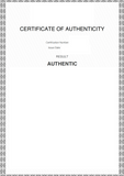 Certificate of Authenticity - Digital