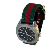 Gucci Watch, 41MM Green & Red Web Strap.