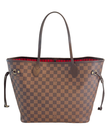 Louis Vuitton, Bags, Authentic Louis Vuitton Damier Ebene Neverfull Mm  Tote Bag Red